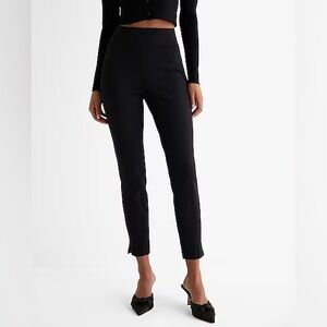 NWOT! EXPRESS Columnist pull on knit pants with split hem, black, small!